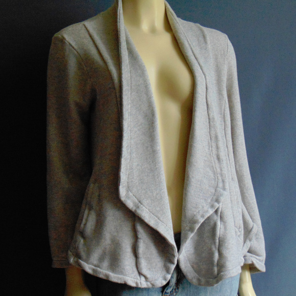 Anthropologie Jackets & Blazers - Anthro Postmark Gray Sweatshirt High Low Jacket M
